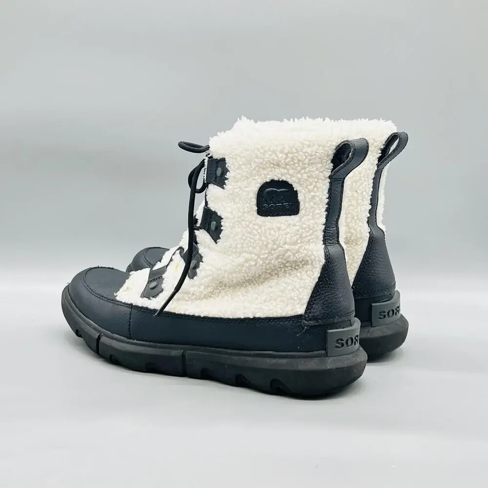 Sorel Boots Women 10 White Faux Fur Shearling Explorer II Joan Cozy Winter Shoes